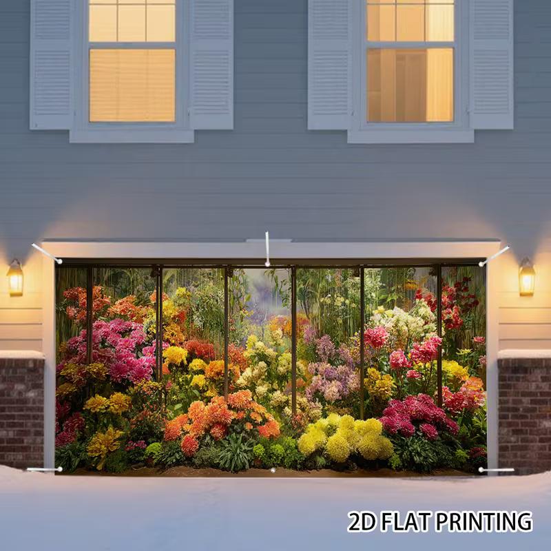 2D Colorful Flower Garden Backdrop for Photo Booth & Party Decor