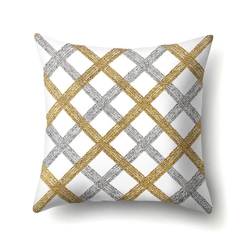 Polyester Pillow Case Decoration Home Gilt Printing Pillow Case Waist Cushion Cover Car Cushion Head Cushion Cover
