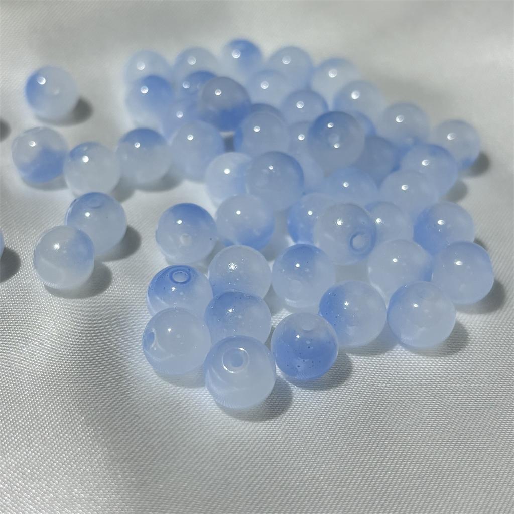 50pcs 8mm Glass Crack Imitation Jade Color Series Round Beads DIY Handmade Necklace Bracelet Loose Beads Jewelry Accessories