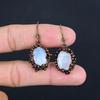 Rainbow Moonstone Earrings Gemstone Jewelry, Copper Electroformed Earrings, Handmade Beautiful Jewelry Earrings
