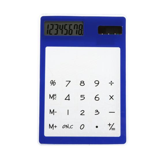 Ultra Slim Mini Transparent Solar Powered LCD Touch Screen Student Calculator
