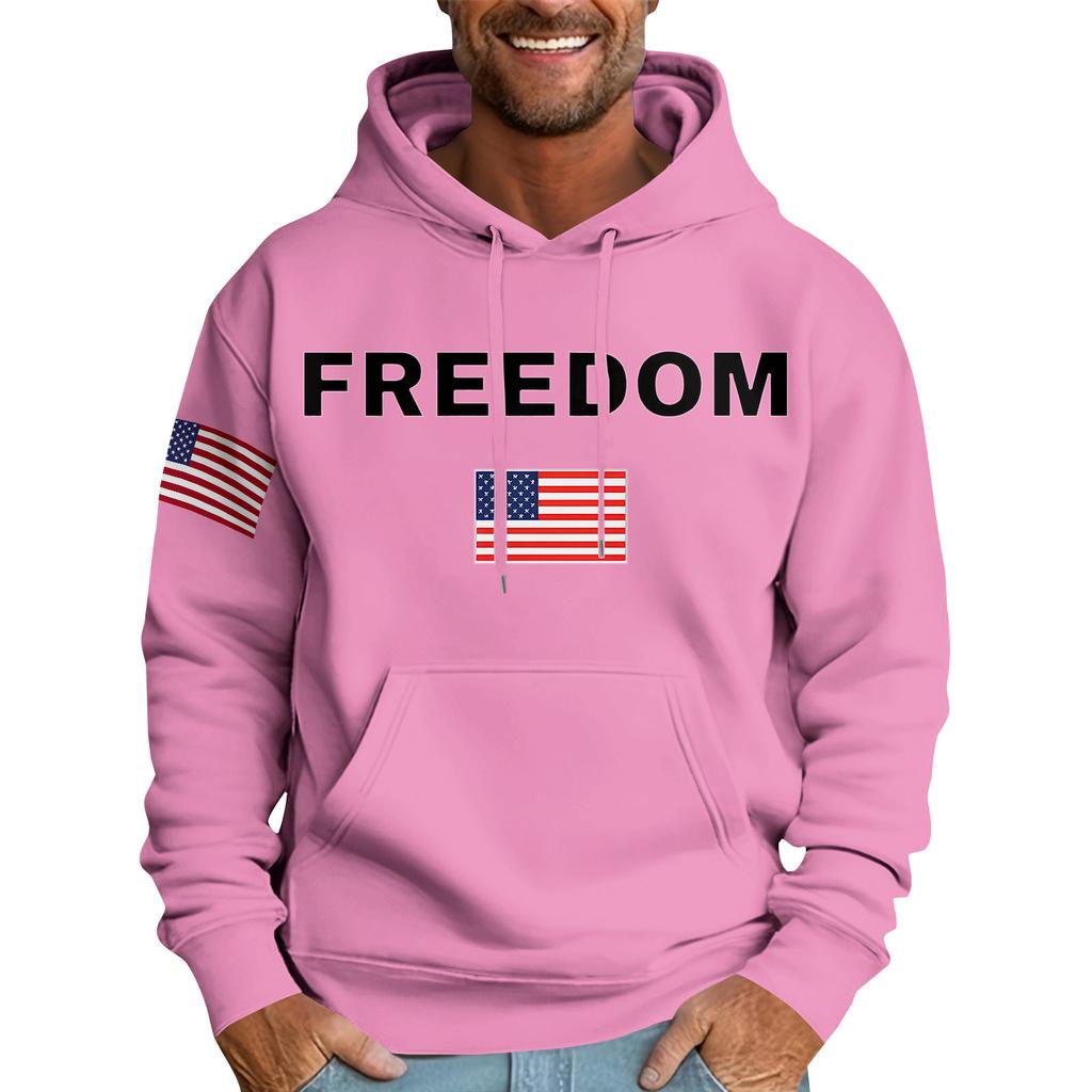 Casual Letter Print Men's Loose Hoodie