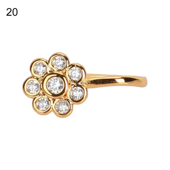 Nose Piercing Clip Eye Catching U Shape Copper Cubic Zirconia Multi Style Shiny Ear Cuffs Nose Stud for Daily Wear