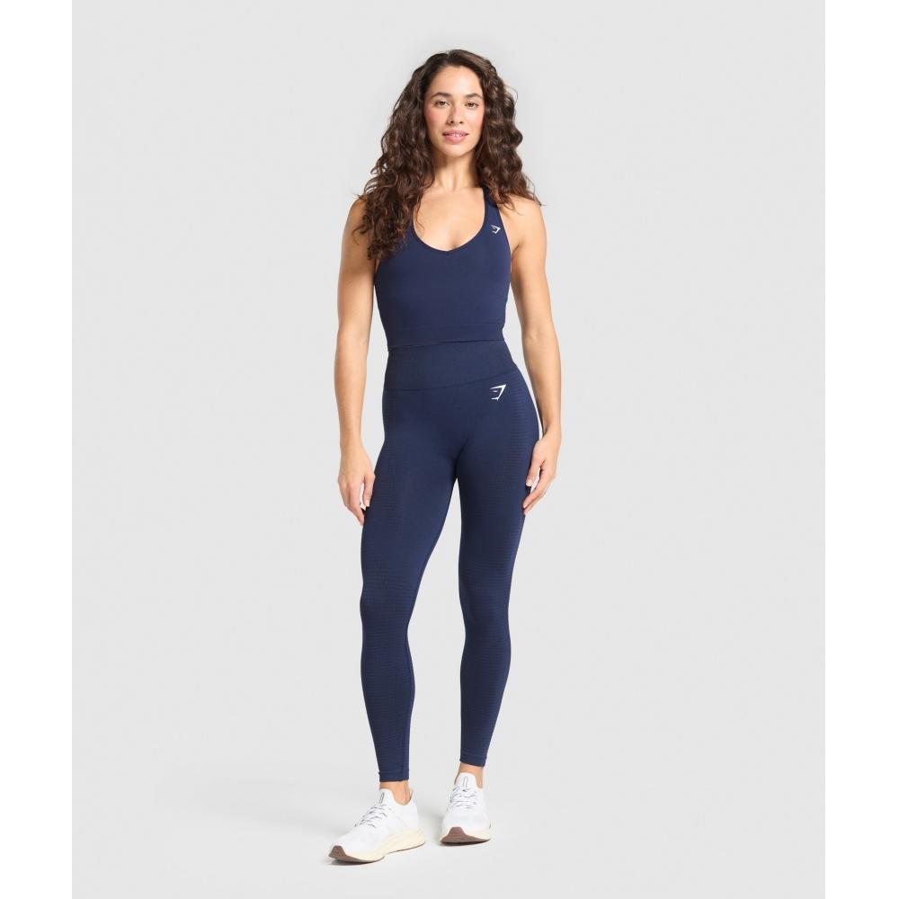 Gymshark Vital Seamless Halter Neck Tank Heavy Blue Marl B2c9l Ucw7