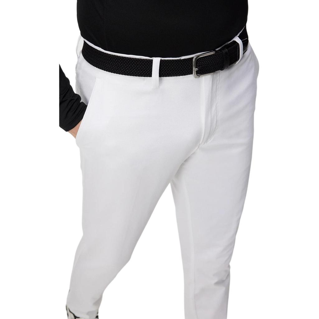 J.Lindeberg Solid Color Zipper Side Pocket Casual Pants Men bottoms White GMPA09696-0000