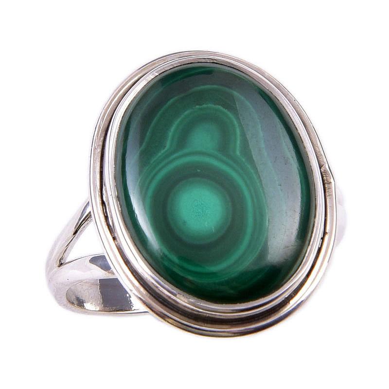Natural Malachite Gemstone 925 Solid Sterling Silver Jewelry Ring Size 9 z8D27