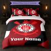 FC St. Pauli Individueller Name Text Bettwäscheset 1 Bettbezug+2 Kissenbezüge Fußball Logo Personalisierte Geschenk für besonderen Anlass Schlafzimmer Dekoration