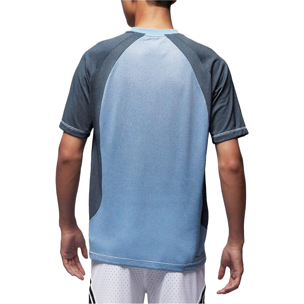 Jordan T Shirts Men's Light Sapphire Blue Crew Neck Moderate Straight Fit DZ0576-425