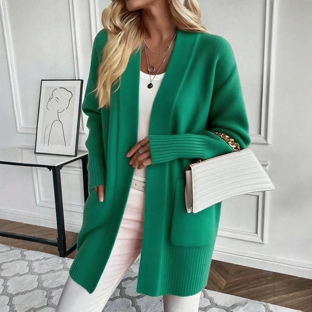 Pull décontracté ample à col en V pour femme Automne Hiver Tenue d'intérieur Pull en maille