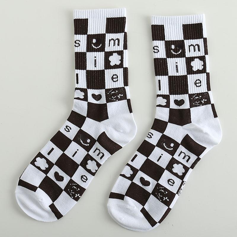 Roliga Herrstrumpor Glada Nya Mode Ins Stil Strumpor För Kvinnor Och Män Hip Hop Harajuku Tecknad Fotboll Bomullsstrumpor