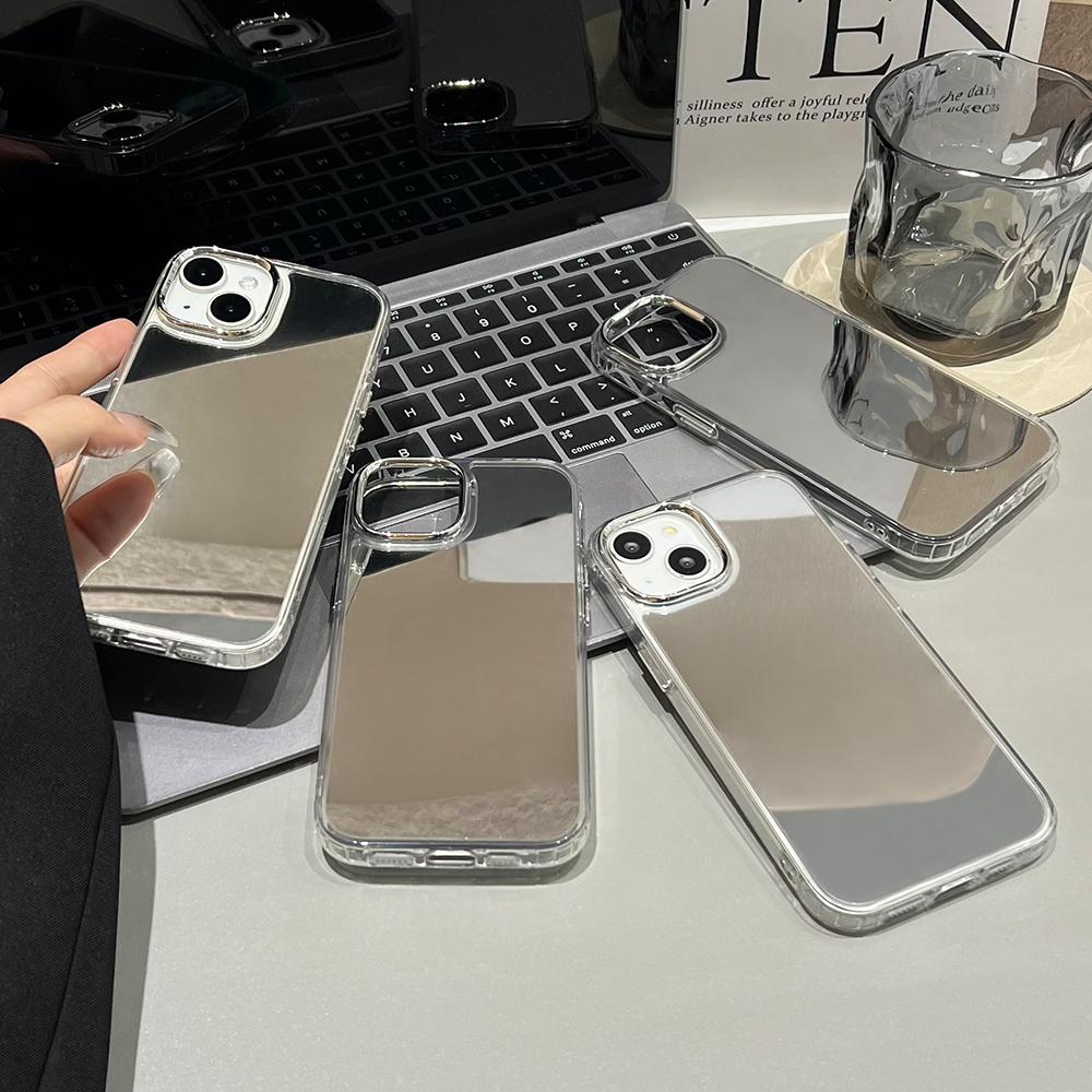 Mirror Makeup Luxury Acrylic Phone Case For IPhone 17 Pro Max 16 15 14 13 12 11 16E 17E Plus Protective Cover Trendy Shell Funda