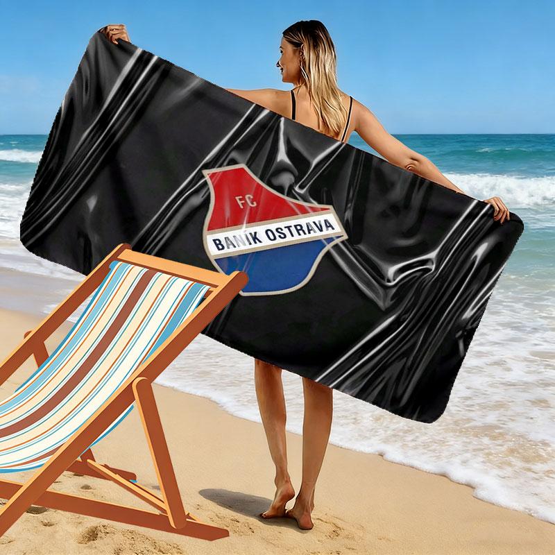 FC Baník Ostrava Print Beach Towel, Large Soft Quick Dry Towel for Beach Camping Swimming