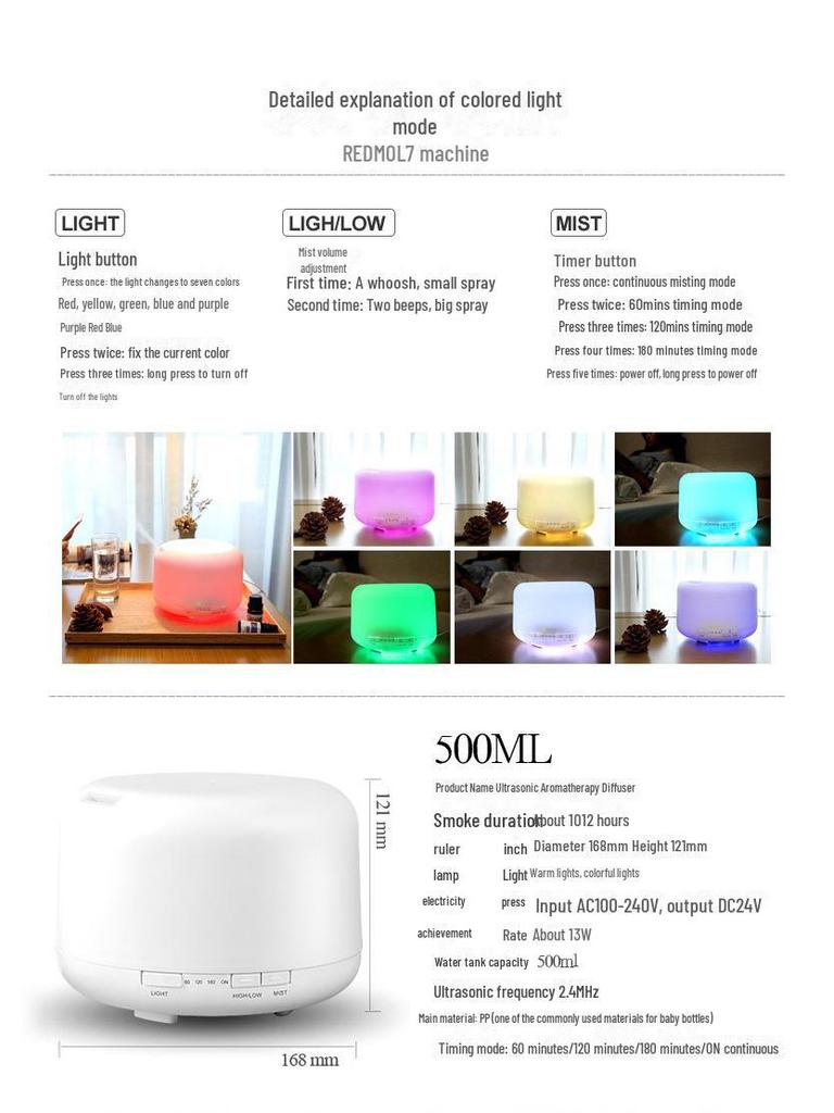 500ml MUJI Ultrasonic Aromatherapy Humidifier & Quiet Air Purifier