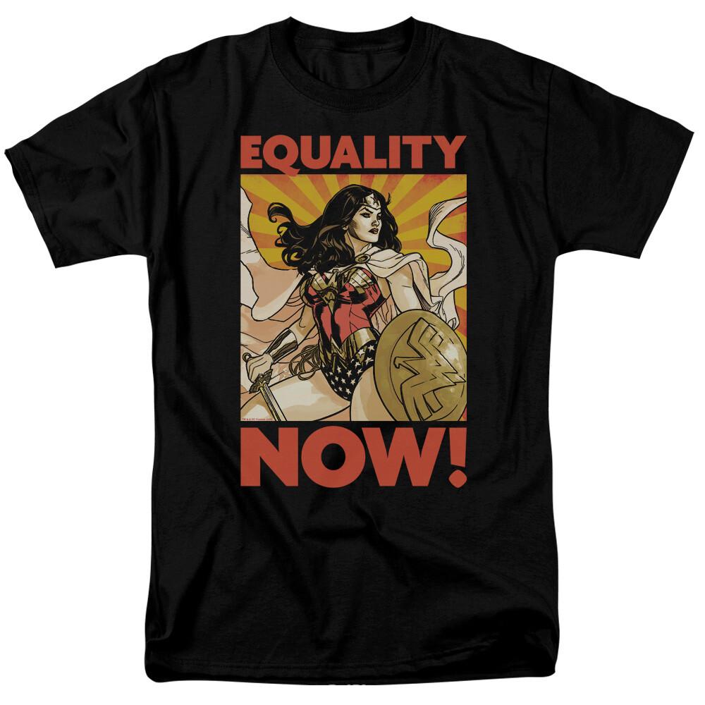 Wonder Woman Equality Now T Shirt Licensed Comic Book Movie Tee Black L