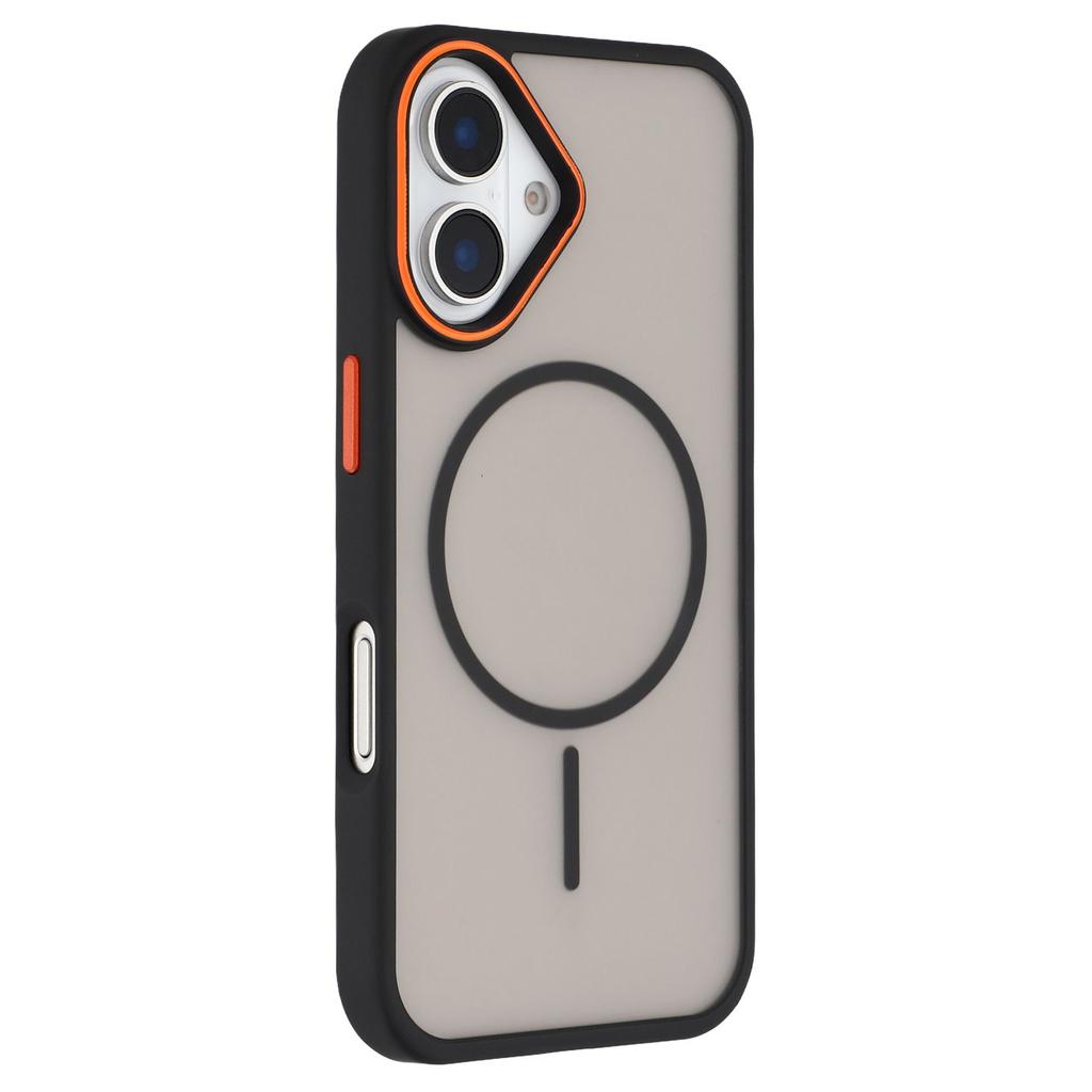 For iPhone 16 Magnetic Case Skin Touch TPU+PC Phone Back Cover