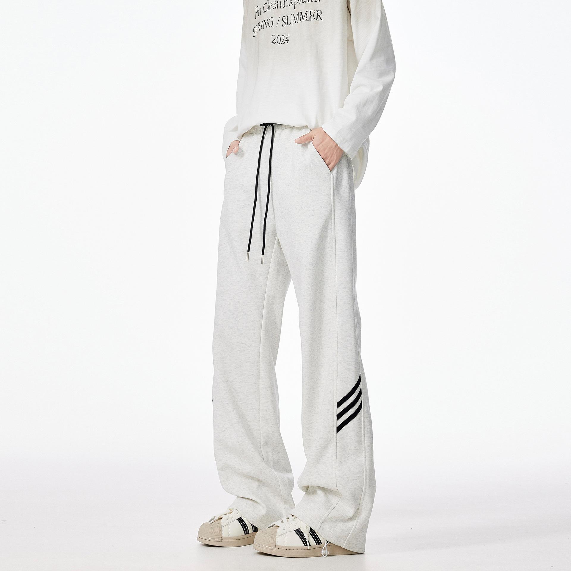 

Тяжелые полосатые спортивные брюки для мужчин на осень и зиму, свободные, прямые, повседневные, драпированные, широкие брюки XXXL