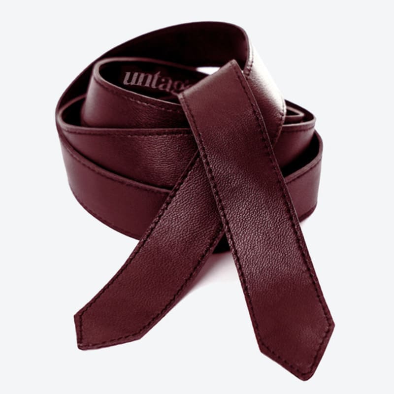 UNTAGE Slim Leather Tie[Burgundy(UNISEX)]_UTA-FA23