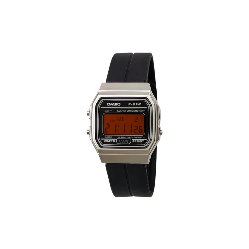 CASIO Customized watch modified series gold resin case life waterproof F-91WM-9A modified-Xuanzhu Quartz nylon F-91WM-9A-HeiSeBiaoDaiChengSeBiaoJing