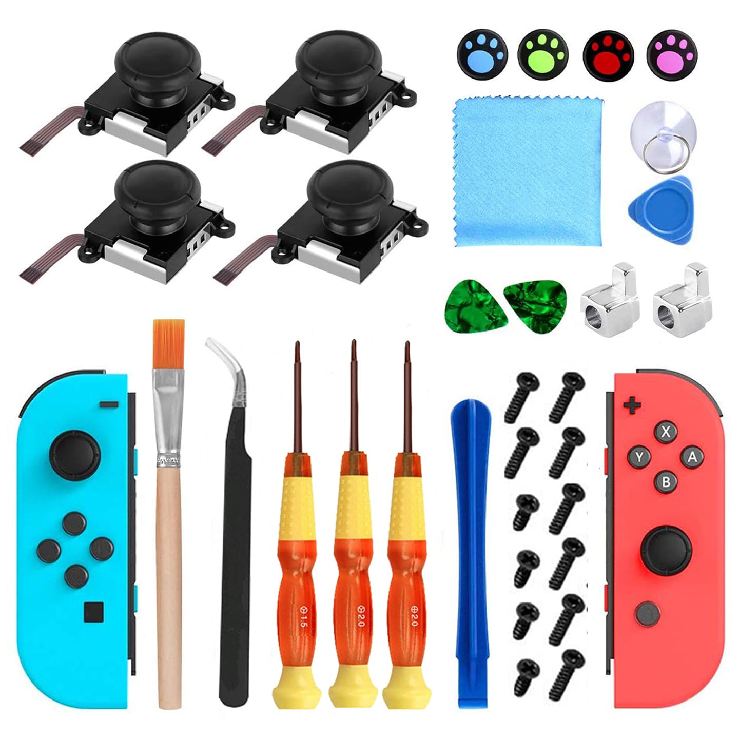 

Repair Kit Repair Replacement Parts for Compatible with Switch OLED Model [2025 Latest] Joy-Con [For Beginners] Joy-Con Parts, Switch, (33)