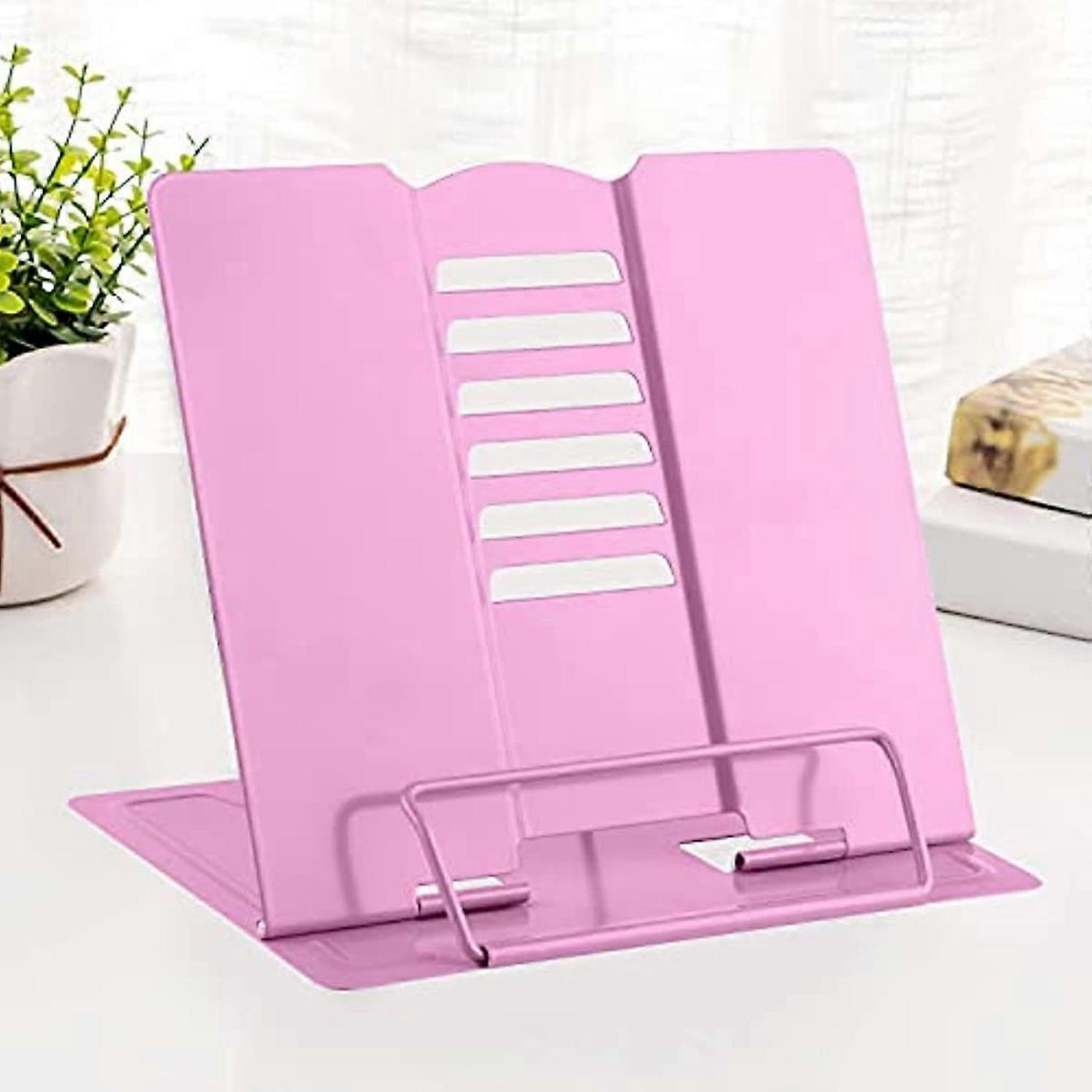 

Подставка для книг, металлическая подставка для чтения, держатель для книг, регулируемый держатель для кулинарных книг, подставки для учебников, рождественские подарки для девочек 6, 7, 8, 9-16 лет. розовый