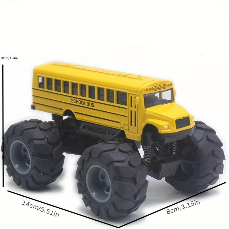 Monster School Bus Die Cast Metal Model Pullback Action Toy Monster Truck Alloy Big Wheels Play Vehicle Car Gifts for Boys Girls