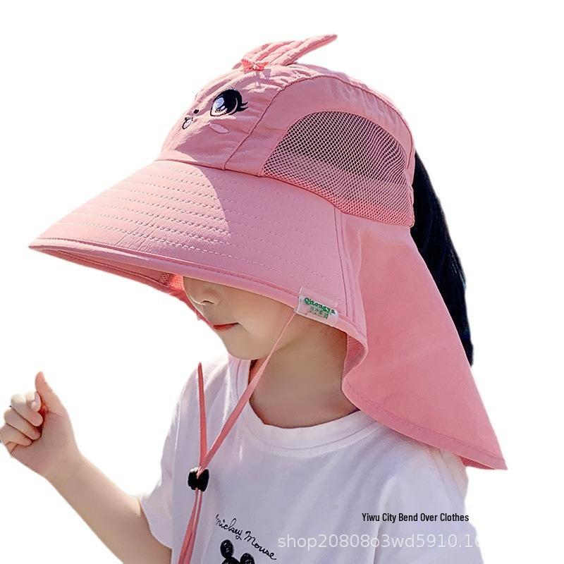 

Children s Sun Protection Fisherman Hat: Ages 2-10, Boys & Girls Beach Sun Hat. One Size [50-54cm] розовый