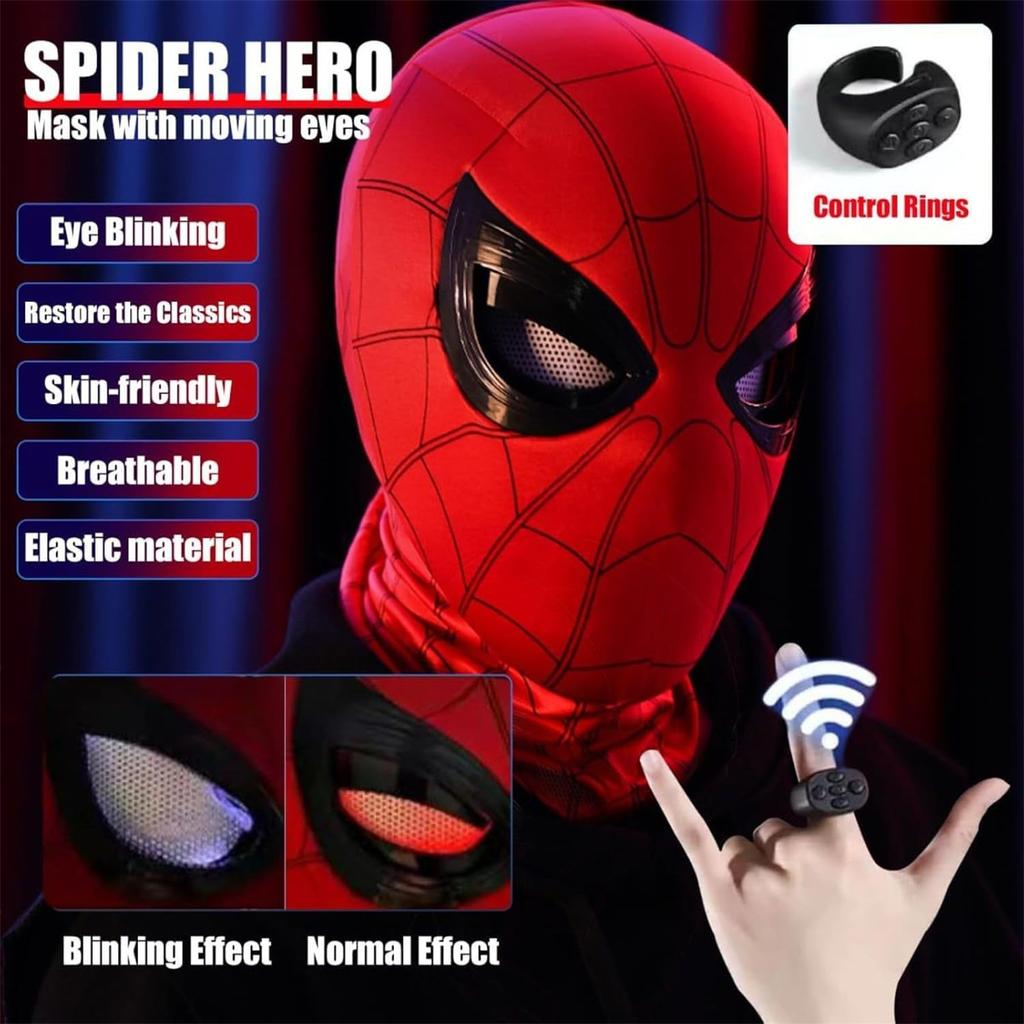 LED Cosplay Face with Remote Control and Red Blue Glowing Eyes
