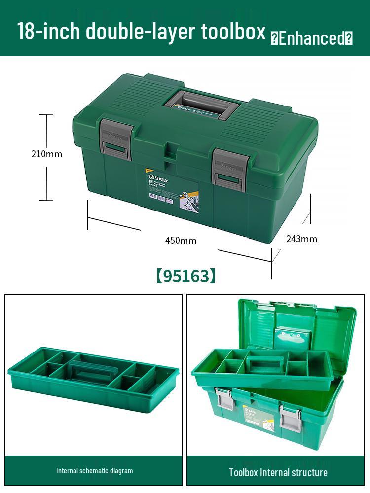 Handheld Plastic Storage Box for Tools: Household, Industrial, and Automotive Use