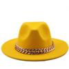 Winter Men's Woolen Jazz Hat New Large Eave Hat Fashionable Flat Brimmed Top Hat