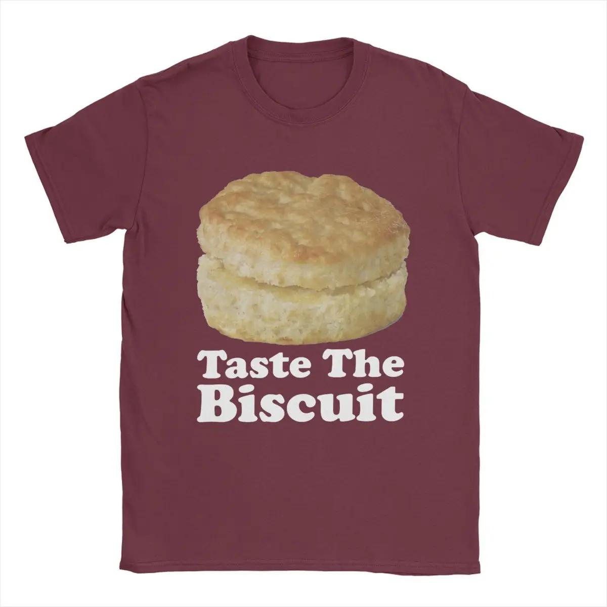 

Мужская футболка Taste The Biscuit из чистого хлопка, футболка с коротким рукавом и круглым вырезом, оригинальная футболка XXXXXL бордовый