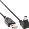 USB Cable - Inline - Mini USB 5 Pin - 90° Angled - Black - 0.5m