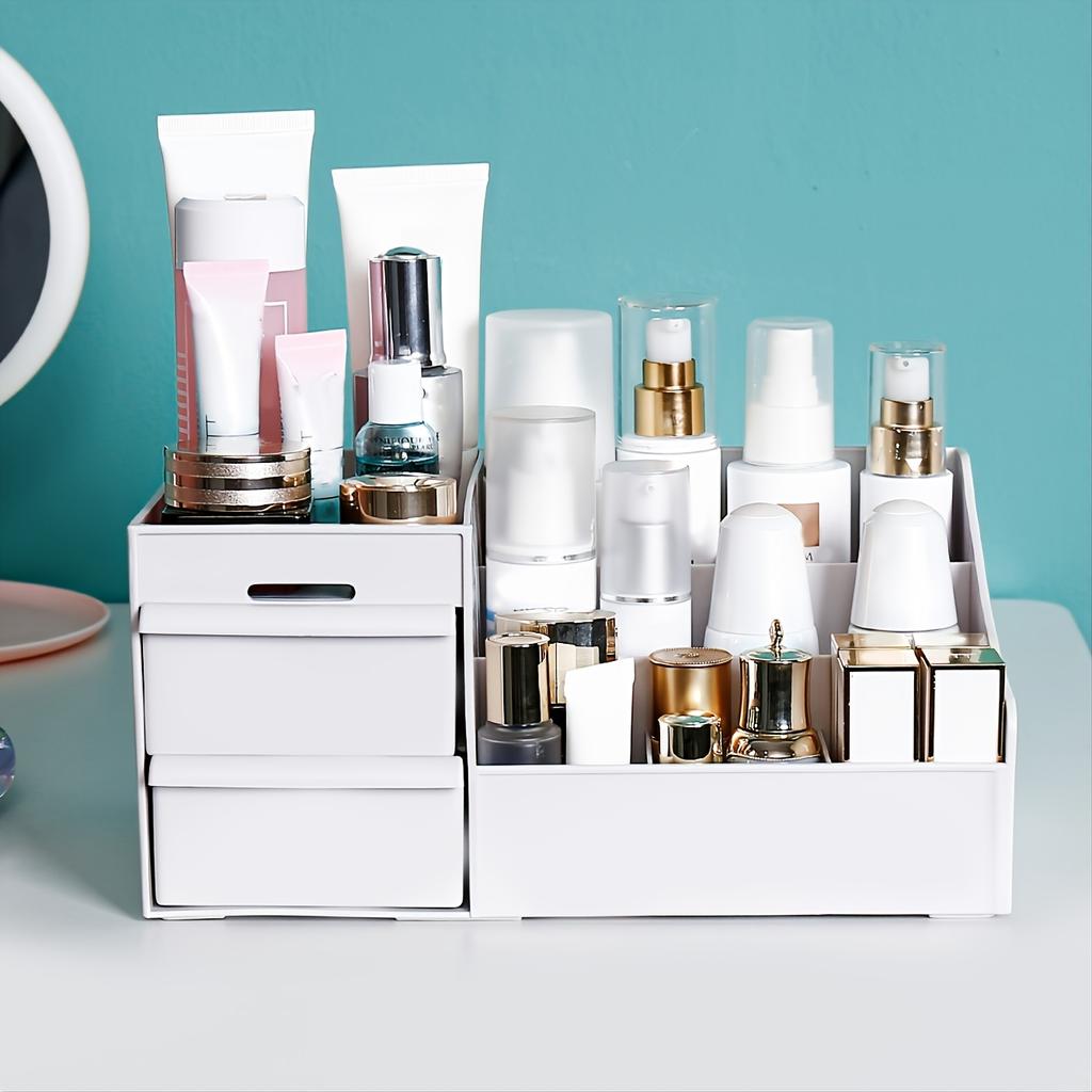1 pz Tipo Cassetto Prodotto per la Cura della Pelle Bianco Scatola Multifunzionale per Riporre Cosmetici Porta Gioielli Scatola Portaoggetti da Scrivania per Trucco Organizzatore con Cassetti