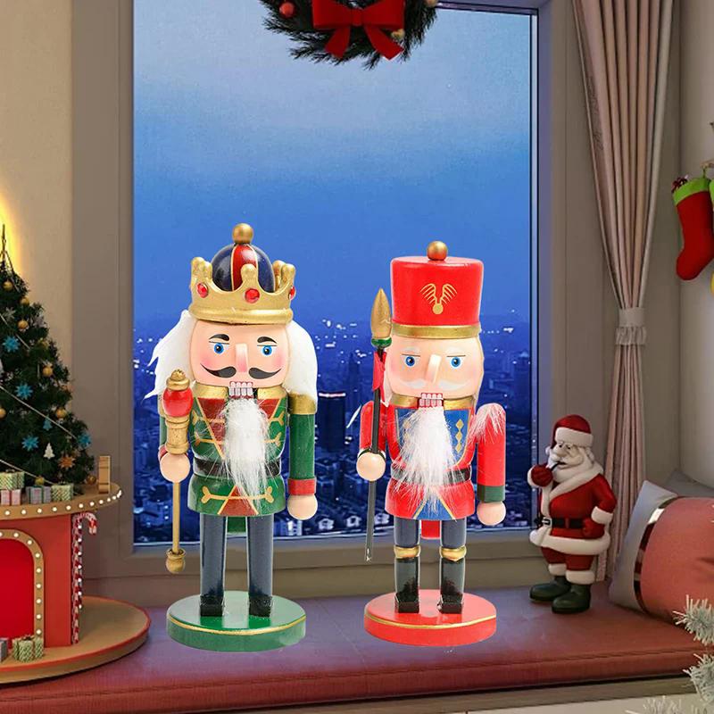 Wooden Christmas Nutcracker Soldier,Traditional Painted Nutcracker Figures,Festive Collectible Christmas Party For Home