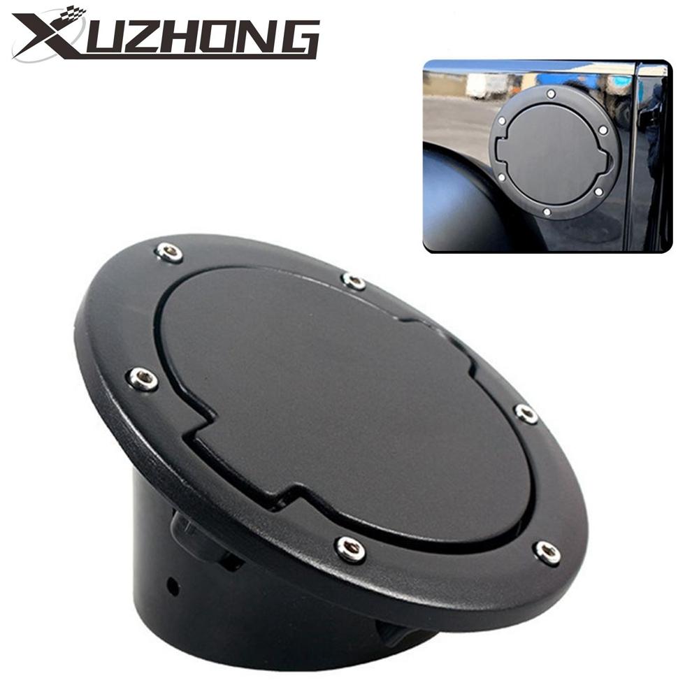

Black Fuel Tank Cap Cover Auto Car Aluminum Alloy ABS Fuel Door Gas Lid Tank Cap Cover Black for Jeep Wrangler JK JKU 2007-2018