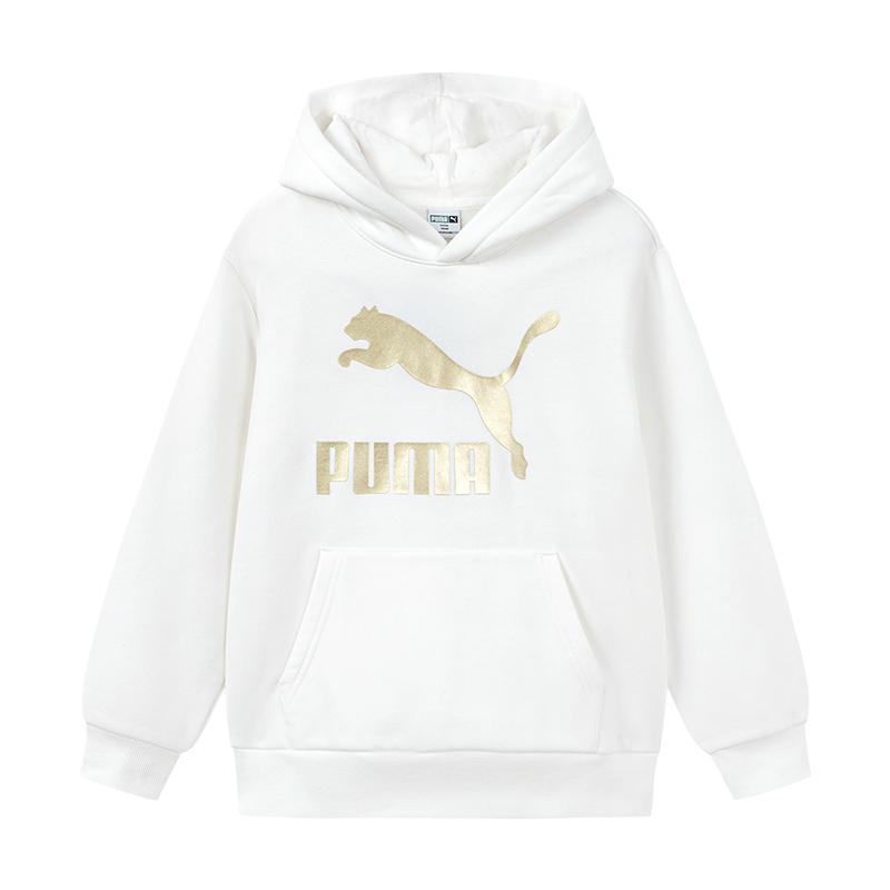 PUMA Sweatshirt SportstyleCLASSICS BIG LOGO HOODIE Raw White Kids  353924121205-10101 130