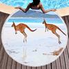 Kangaroo Round Beach Towel with Tassels, Microfiber Quick Dry Beach Blanket Sand Free Quick Dry Yoga Mat Circle Swim Pool Towel