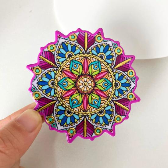 Retro Etnisk Blomst Kjøleskapsmagnet DIY Hjemmekontor Kjøkken Skap Kjøleskap 3D Vintage Fargerik Blomst Magnetisk Dekorasjon Ornament