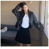 Leather Jacket Women's New Loose High-grade Zipper Short Retro Motorcycle Top