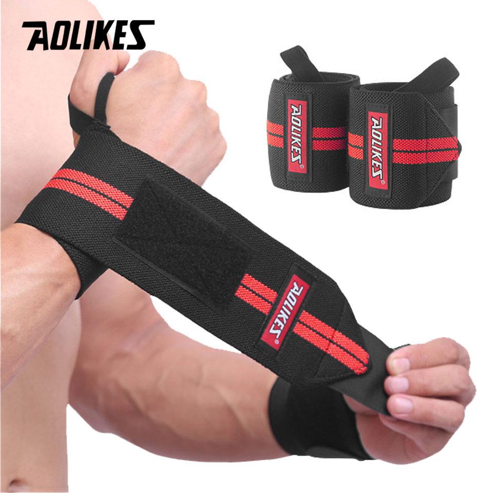 Aolikes 1 Pair Wristband Wrist Support Weight Lifting Gym Training Wrist Support Brace Straps Wraps Crossfit Powerlifting