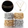 5Yards/Roll Aluminium Chain Gold Silver Color Oval Triangle Cross Link Chain For Jewelry Making DIY Necklace Bracelet Components