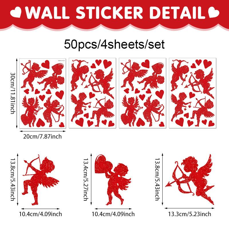 Valentine'S Day Love Window Sticker Cartoon Dwarf Pvc Self-Adhesive Marriage Wedding Wall Sticker Atmosphere Decoration Decals