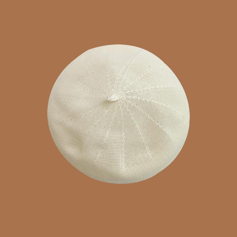 Wzcx  New Korean Version Hollow Solid Color Breathable Beret Casual Tide Summer Adjustable Women'S Hat Adult Cap