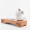 Pets Double Bowls Dog Cat Food Water Feeder Ceramic Dish Bowl Bamboo Rack Cats Feeding Dishes Small Dogs Drink Bowl Pet Supplies