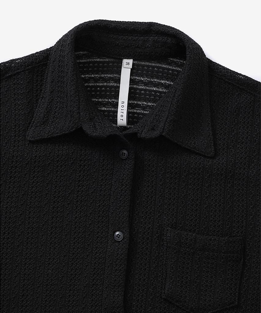 NOIRER FOR WOMAN Cotton Crochet Slim Shirt (Black)