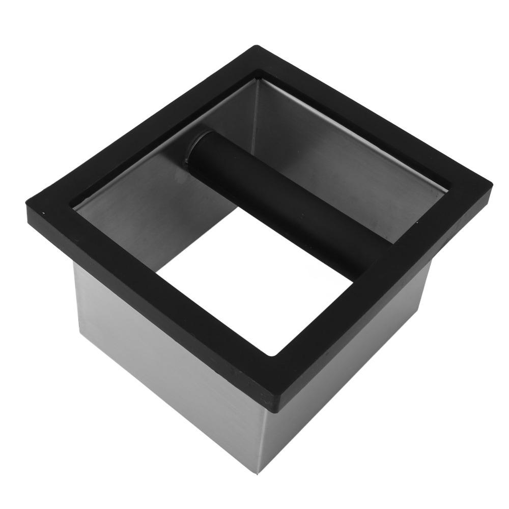 Open Bottom Espresso Knock Box Stainless Steel Desktop Knock Box For Cafe