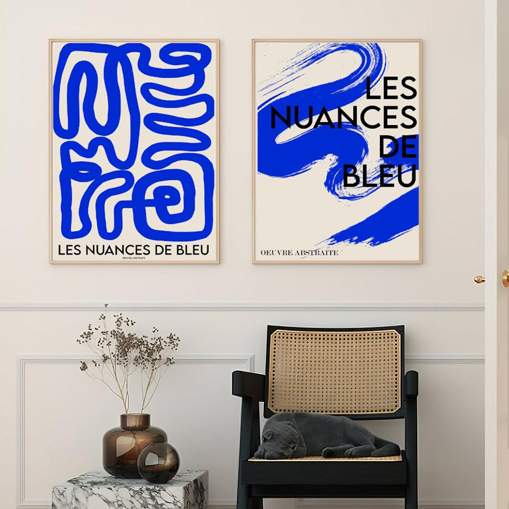 

Modern Abstract Line Blue Bauhaus Gallery Wall Painting Oil Painting Exhibition Poster