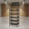 Snack Storage Rack Floor Standing Metal Display with Hooks Mobile