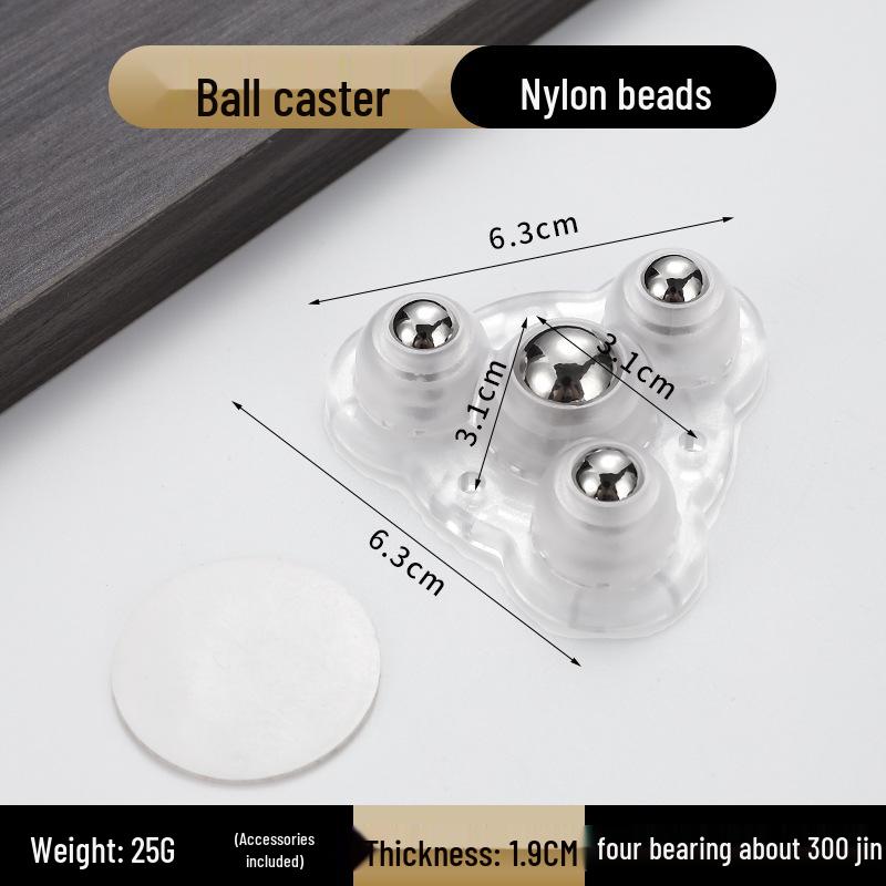 No-Punch Adhesive Universal Wheel Casters: Mobile Ball Bearing Wheels for Household Use