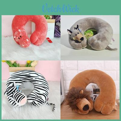 Cartoon Animal U Shaped Neck Pillow For Travel Sleep Rest With Pp Cotton Filling