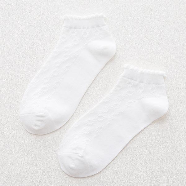1 pair Lolita Lace Socks Female Japanese Sweet Cotton Socks Korean Style Solid Color Low Cut Socks